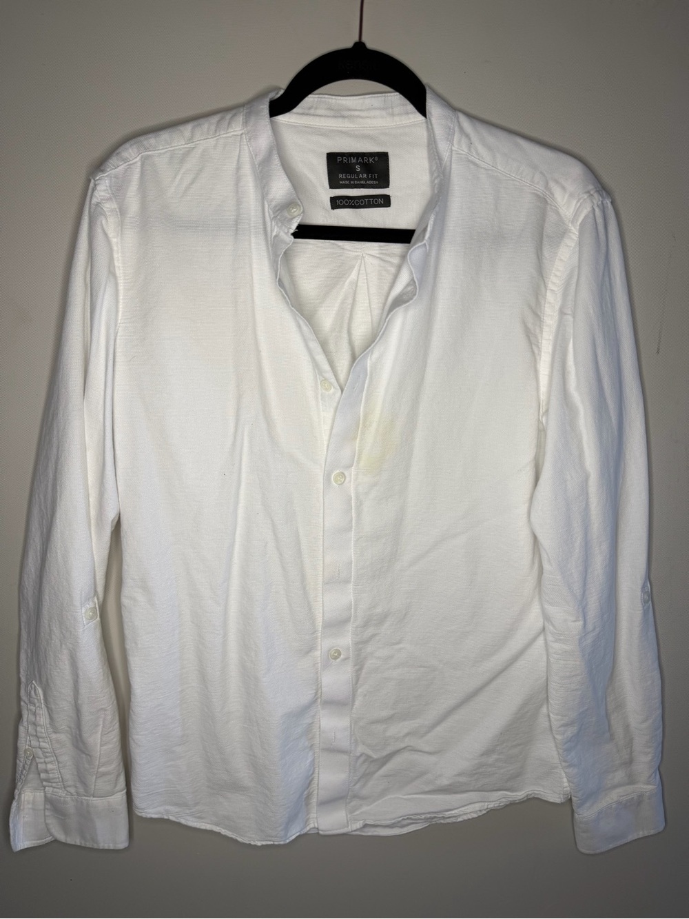 Primark White Button-Down Casual Long Sleeve Shirt